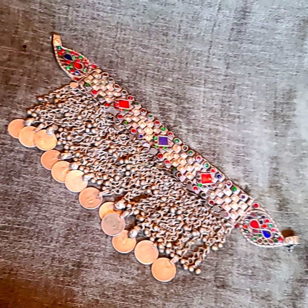 Vintage handmade Afghani tribal jewelry certainly 1980.